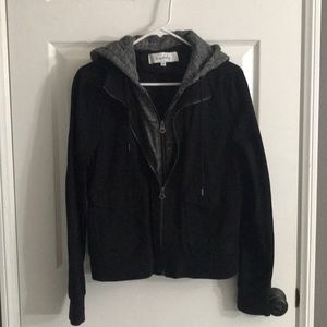 Cute two zipper black jean jacket